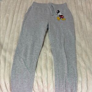 Disney Gray Sweatpants with Mickey Mouse Design